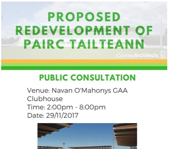 Proposed Re-Development of Pairc Tailteann – Public Consultation