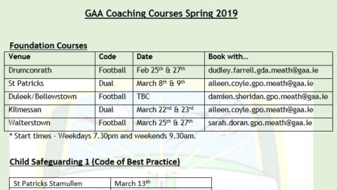 Updated Coaching Courses Information