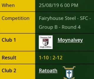 First half goals give Ratoath the edge over Moynalvey in SFC Rnd 4