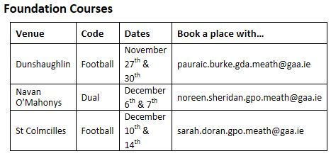 Upcoming GAA Coaching Courses