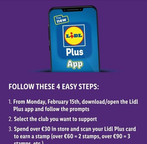 Download the Lidl Plus App Today – Earn Stamps as you Shop to Help the Ladies earn Rewards