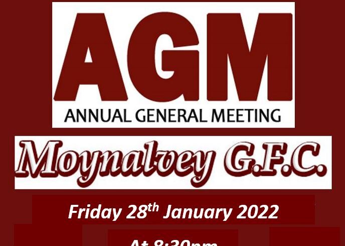 AGM – Friday 28th January – (Now in person in GAA Hall)