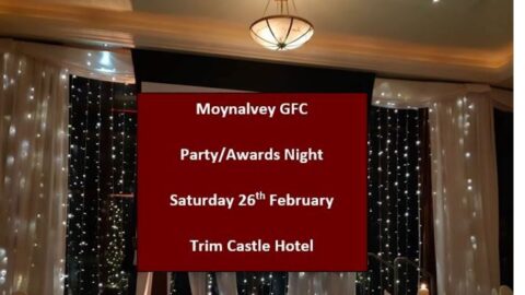 IT’s BACK ON – OUR PARTY / AWARDS NIGHT  –  SATURDAY 26th FEBRUARY  – TRIM CASTLE HOTEL :